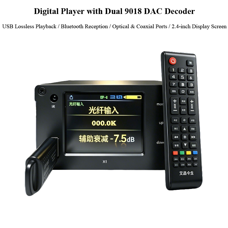 Audio Music Mp3 - เครื่องเล่นเสียงดิจิตอลแบบคู่ ES9018K2M DSD512 HIFI การถ่ายโอนเพลงดิจิตอล, บลูทูธไร้สาย