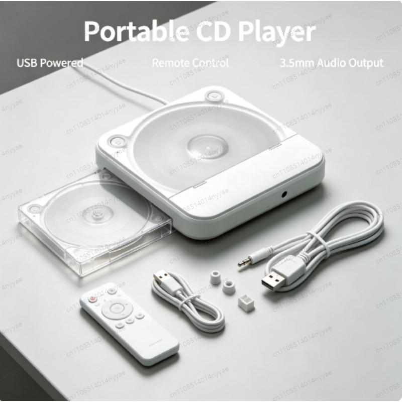 Audio Music Add - เครื่องเล่นซีดีติดรถยนต์แบบต่อพ่วงภายนอก - เครื่องอ่านแผ่นดิสก์ USB แบบสากลพร้อมระบบเสียงคุณภาพสูง, เครื่องเล่นเพลงเสริมสำหรับรถยนต์ทุกประเภท