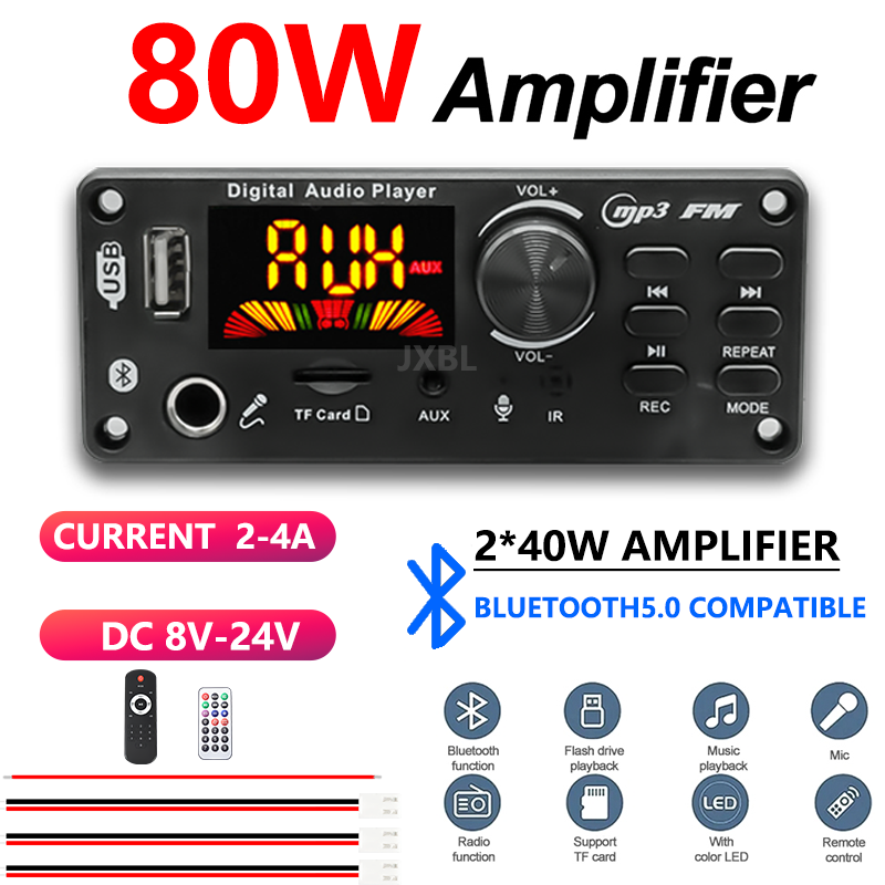 Audio Music Mp3 - บอร์ดถอดรหัส MP3 บลูทูธ 5.0 กำลังขับ 80W