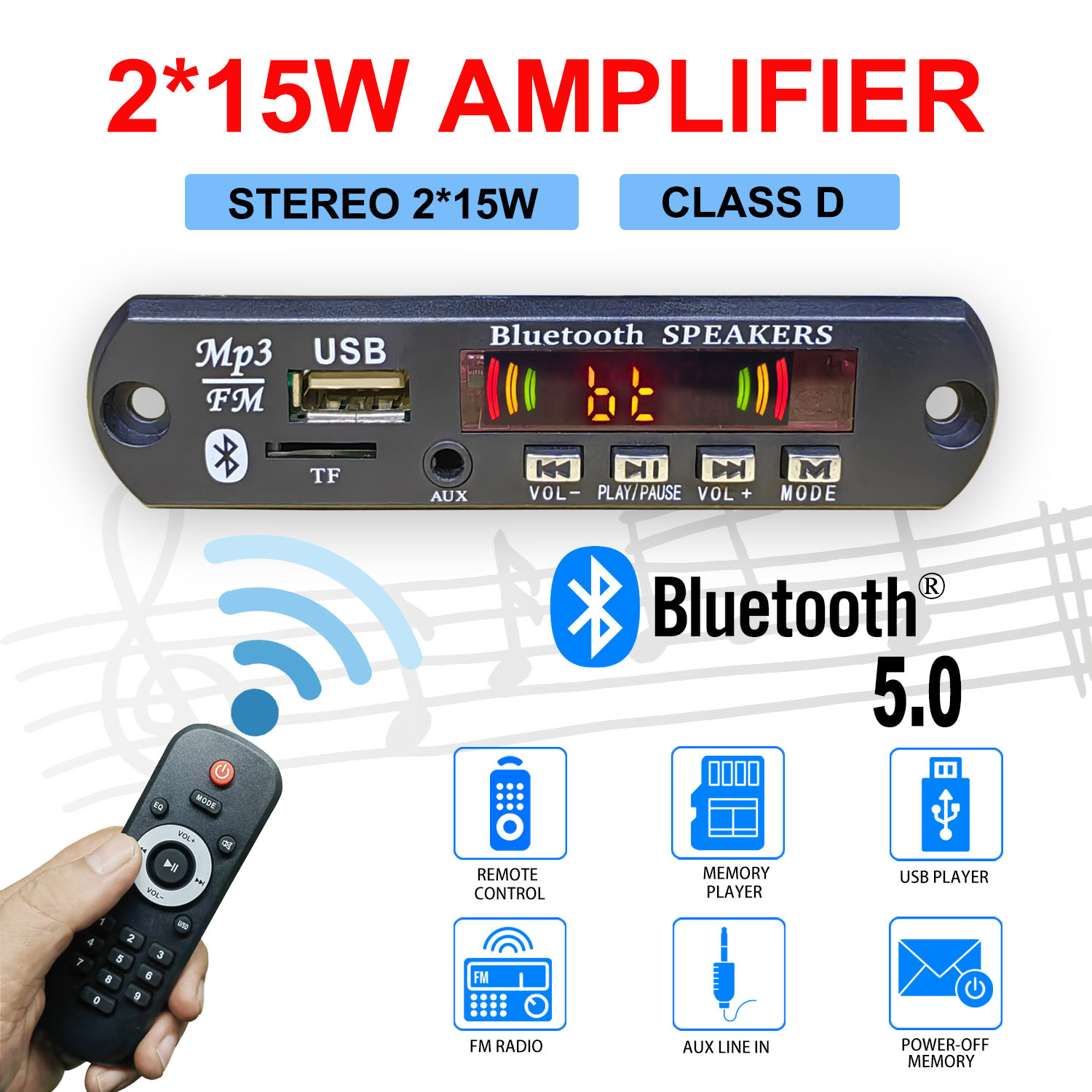 Audio Music Mp3 - DC 5 V-32 V 30W Bluetooth5.0