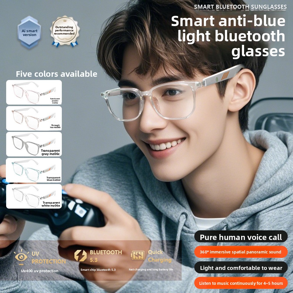 Audio Music Songs - แว่นตาอัจฉริยะบลูทูธ AI สำหรับใช้งานกลางแจ้ง เปลี่ยนสีได้ พร้อมหูฟังยอดนิยม ฟังเพลงและโทรได้