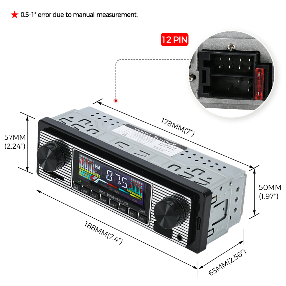 Vintage รถวิทยุรถแบบบูรณาการ M - Audio Music Mp3 บทวิจารณ์และราคา