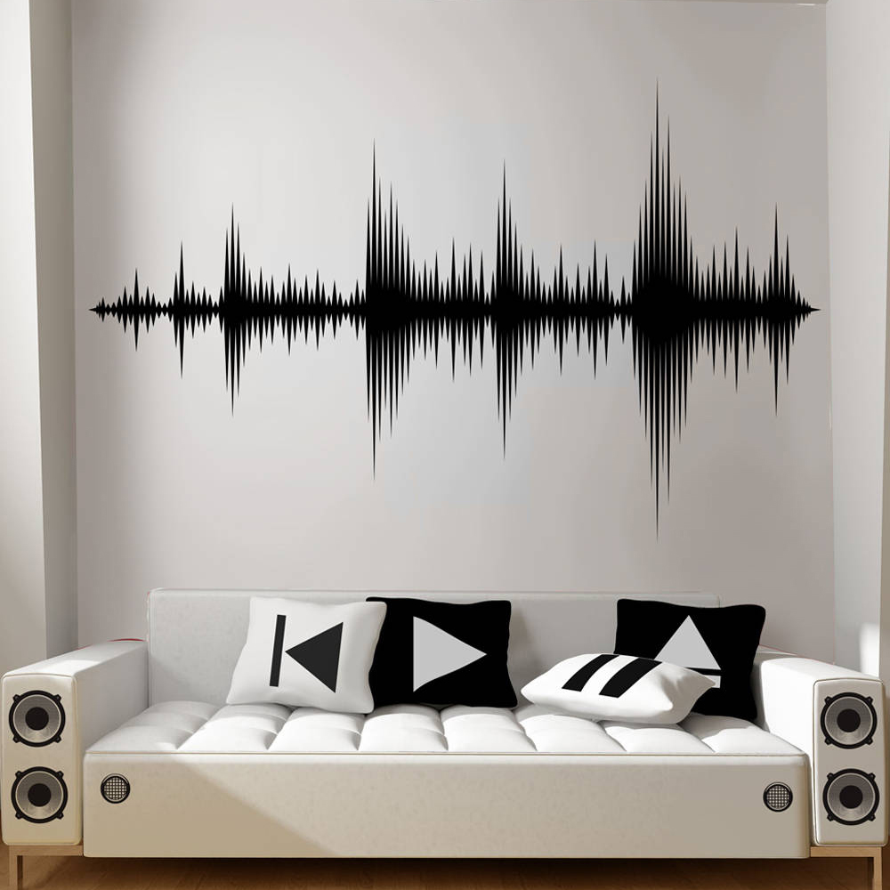 เสียง WAVE Wall Decal คลื่นเสี - Audio Music Wallpaper บทวิจารณ์และราคา