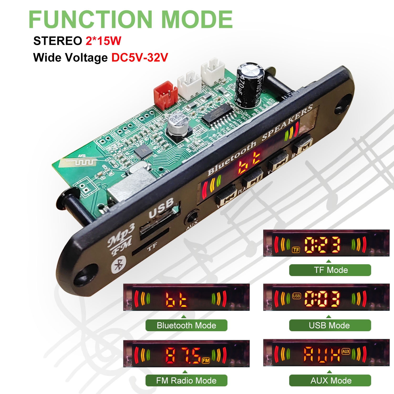DC 5 V-32 V 30W Bluetooth5.0 เ - Audio Music Mp3 บทวิจารณ์และราคา